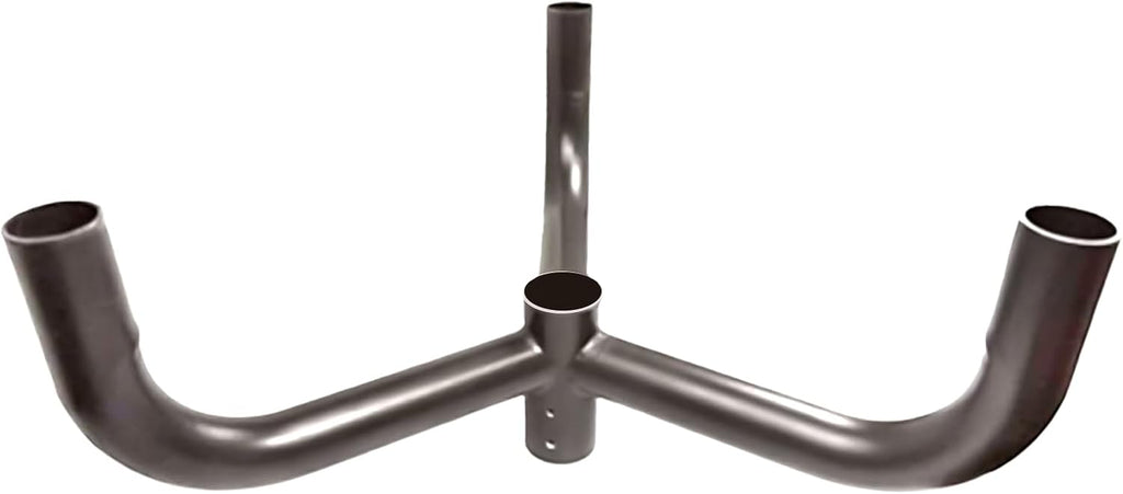 Triple 120° Bullhorn Tenon Adapter for 3 Light Fixtures with 2 3/8' Slip Fitter, Horizontal Bracket with 3 Arms Mounting for LED Parking Lot Light, Outdoor Shoebox Street Lighting, Dark Bronze
