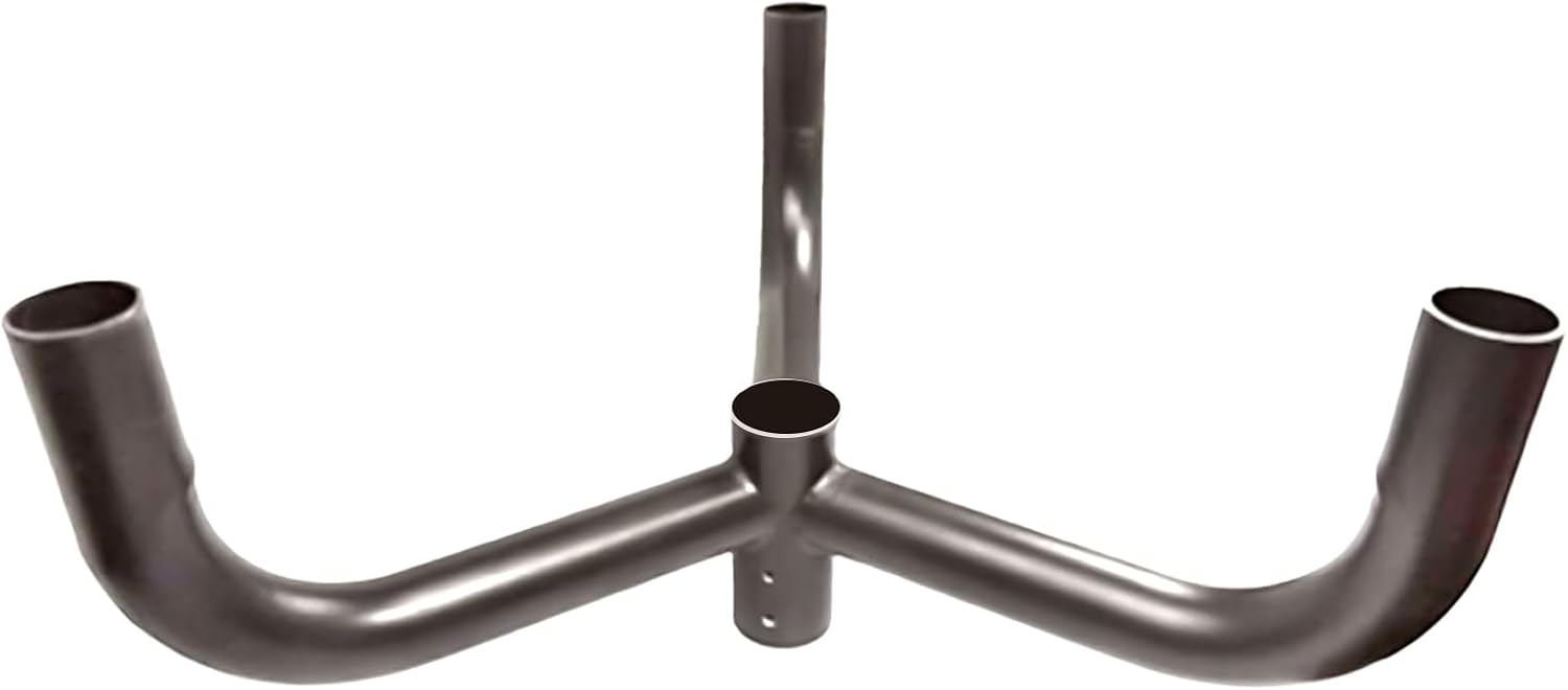 Triple 120° Bullhorn Tenon Adapter for 3 Light Fixtures with 2 3/8' Slip Fitter, Horizontal Bracket with 3 Arms Mounting for LED Parking Lot Light, Outdoor Shoebox Street Lighting, Dark Bronze