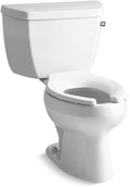 Kohler K-3505-RA-0 Wellworth Classic two-piece elongated 1.6 gpf toilet with Pressure Lite flush technology and right-hand trip lever, Less seat - White