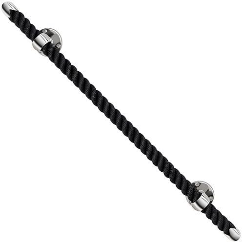 NAUTILUXE Collection Rope Towel Bar (Black/Chrome, 36')