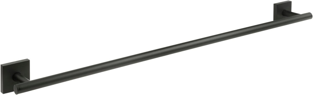 HomeStock Matte Black Towel Bar 24 Inch - Bathroom Hardware Modern Design