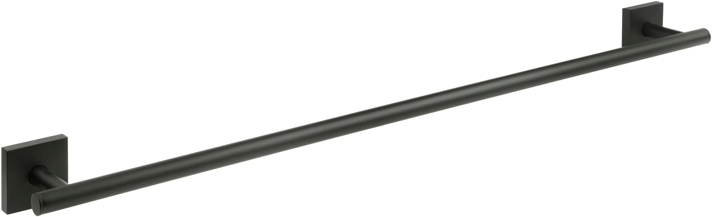 HomeStock Matte Black Towel Bar 24 Inch - Bathroom Hardware Modern Design