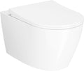 Wall Mounted Toilet with Slim Lift Soft Close Seat, Compact Space Saving Design for Modern Bathrooms and Guest Restrooms