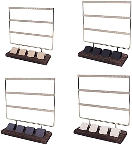 3-Tier Towel Bar & Bracelet Display Rack - Stylish Black Wood Organizer for Jewelry, Accessories, and Towels - Space-Saving Storage Solution for Home Decor