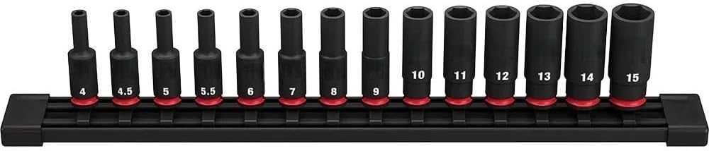 14PC 49-66-7003 Non-slip Hex Socket Set for Milwaukee 1/4' Drive Socket Set