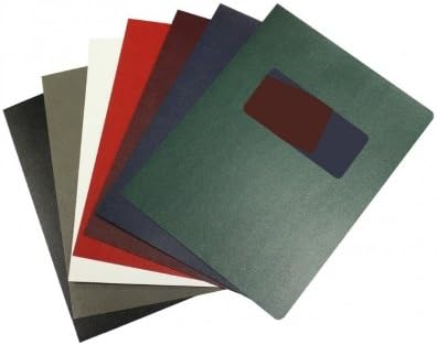 Maroon 8 3/4' x 11 1/4' GBC Regency Vinyl Cover, 2 Round Corners with Window 1 3/4 x 4', no Holes (100 Pieces)