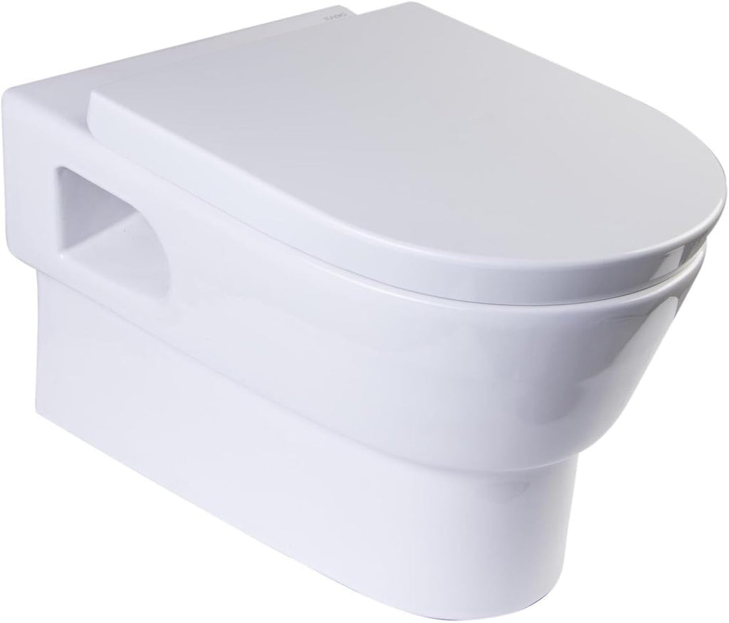 HomeStock Dual Flush Toilet - Wall Mount Design - Modern Bathroom Upgrade - 1.6/0.8 GPF