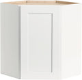 Shaker Style Diagonal Corner Wall Cabinet by Solid Wood with Shelves,Free-Standing Corner Storage Cabinet for Kitchen and Living Room(24' W×12' D×42' H)