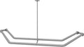 Naiture Dual Diamond Rods Double Neo Angle Shower Curtain Rod, Stainless Steel 18-1/2' X 26' X 18-1/2', Brushed Nickel Finish