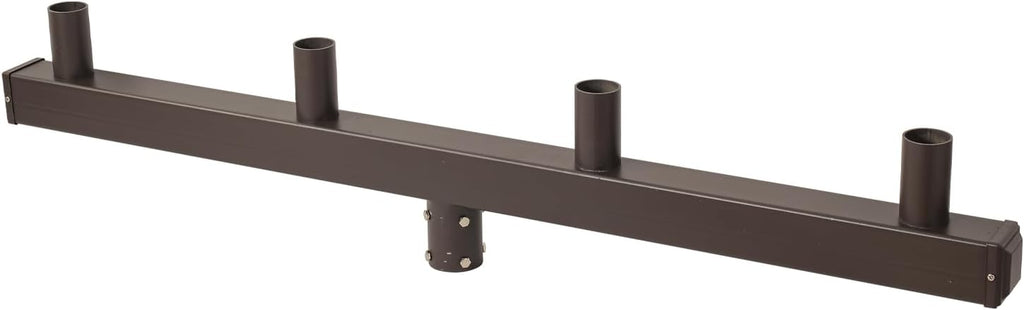 180 Degree Low Profile Bullhorn with 4 Arms, 180 Degree Vertical Tenon Bullhorn Bracket for 4 Lights, 2-3/8 in Slip Fitter Light Mounting for Parking Lot Pole Bracket, Dark Bronze Heavy Steel