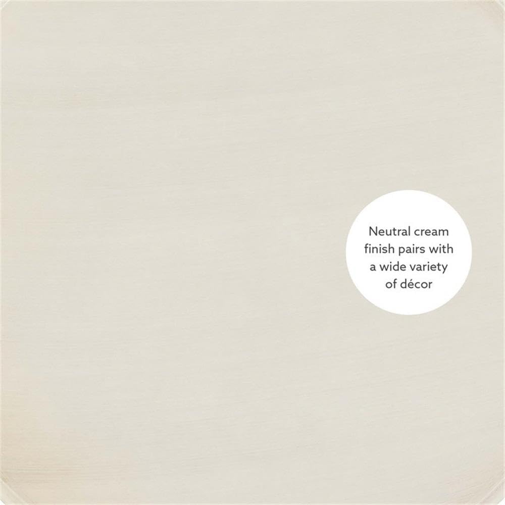 MAKLAINE Round Wood Accent Table, 26.5' High, Cream Finish, Pedestal Base, Compact Design, Hardwood Veneers, Sophisticated Style, Living Room Side Table or Extra Surface for Entertaining