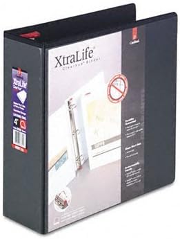 Cardinal XtraLife Nonstick ClearVue Locking Slant-D Ring View Binder BNDR,4',CV,D-RING,BK (Pack of3)