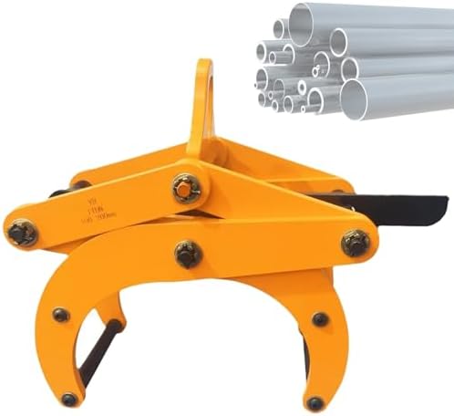 1 Ton Heavy-Duty Pipe Clamp Lifting Pliers, Round Steel Tool with Self-Locking Grip, Adjustable 100-200mm Opening Size for Secure Lifting