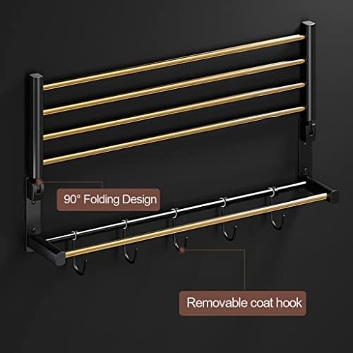 Bathroom Accessory Set Black Gold Folding Towel Bar, Triangular Basket, Storage Rack, Towel Ring, Wall Mounted Bathroom Accessories Kit(Towel Ring)