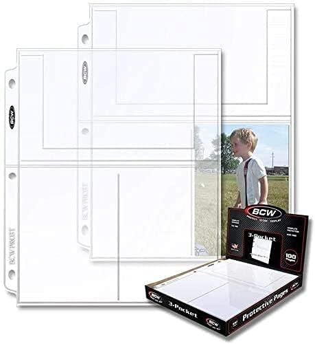 Bcw Pro 3-Pocket Postcard Protective Page Box 4' x 6' Pack of 100 (400-PACK)