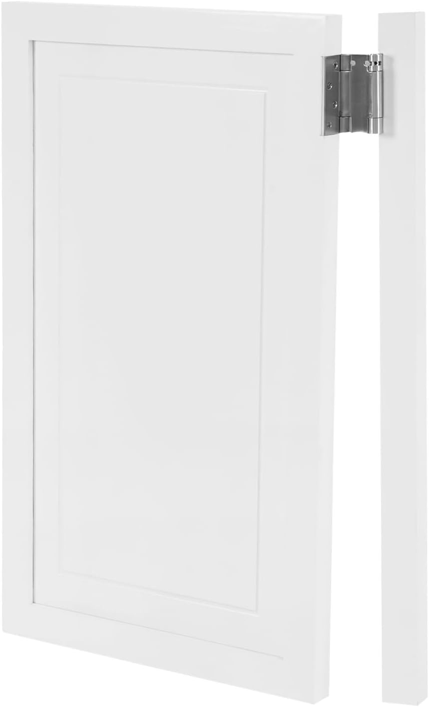 Swinging Door Cafe Doors,Solid Wood Swing Door Interior Saloon Half Partition Doors with 3 Hinges for House Kitchen Shop Entrance Pub Porch(23.6x35.4in-White-3)
