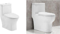 Swiss Madison Well Made Forever SM-1T277, Sublime II One-Piece Round Toilet & DeerValley DV-1F026 Ally Dual Flush Elongated Toilet with Soft Close Seat, High-Efficiency Supply