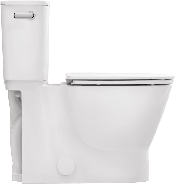 American Standard 251AA809.020 Aspirations EcoStrength Skirted Two-Piece Toilet With Seat, Elongated, Chair Height, Left-Hand Trip Lever, 0.80 GPF, White