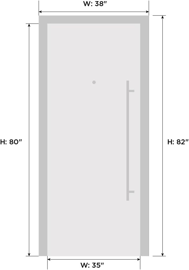 VDOMDOORS Front Exterior Prehung Steel Door/Cynex 6777 Black/Stainless Inserts Single Modern Painted-W36 x H80-Right-hand Inswing