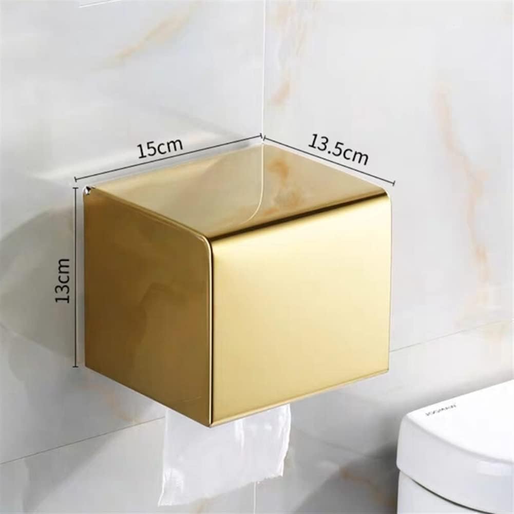 Gold Stainless Steel Toilet Paper Holder & Bathroom Shelves - Multifunctional Bathroom nizer, Mobile Phone Rack, Paper Towel Holder, Tissue Box Holder - Elegant Storage Solution fo