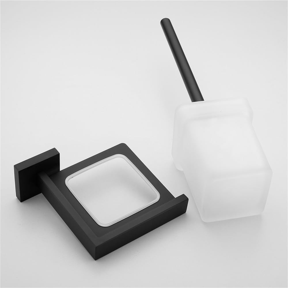 Tea Towel Hooks, Wall Hooks, Hanging Coat Hanger, Chrome Stainless Steel Wall Hook Toilet Paper Holder Towel Bar Bathroom Accessories,soap Dish (Color : Toilet Brush Holder)