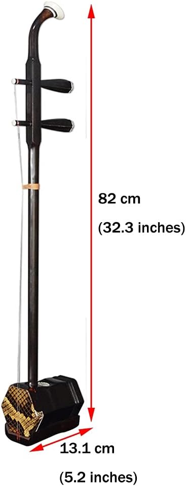 Erhu Chinese Traditional Ethnic Ebony Erhu Musical Instrument Adult Beginners Practice Playing The 2-String Violin Huqin Gift (Color : Black Size : 8213.1cm)