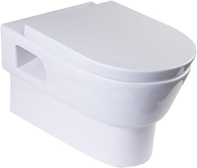 HomeStock Dual Flush Toilet - Wall Mount Design - Modern Bathroom Upgrade - 1.6/0.8 GPF