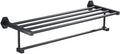 Bath Towel Bars Bath Towel Rack, Bathroom Perforated Black Brass Rack, Bathroom Hardware Storage Chrome-Plated Copper Towel Holder Towel Holder, Style