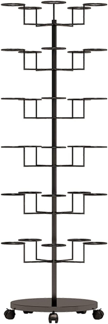Hat Rack Hat Display Stand Rolling Hat Organizer Holder for Baseball Caps, Standing Hat Display Rack with Wheels, for Home Store Storage, Black
