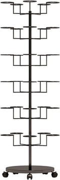 Hat Display Stand Rolling Hat Organizer Holder for Baseball Caps, Standing Hat Display Rack with Wheels, for Home Store Storage, Black