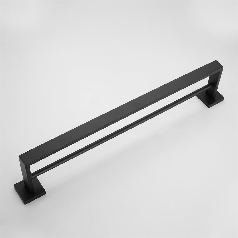 Tea Towel Hooks, Wall Hooks, Hanging Coat Hanger, Chrome Stainless Steel Wall Hook Toilet Paper Holder Towel Bar Bathroom Accessories,soap Dish (Color : Double Towel Bar)