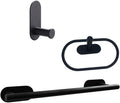 Bathroom Hardware Set Brushed Gold Robe Hook Towel Bar Toilet Paper Holder Bath Accessories,Black Set