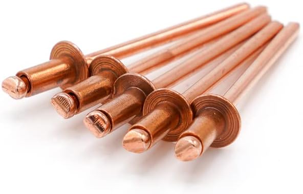 Copper Pop Rivets 4-4 (1/8'Diameter x 1/4' Grip) Steel Mandrel Blind Rivets (1000)