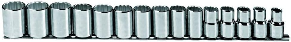 Proto 1/2 In Drive 15 Piece Metric Socket Set-12 Point