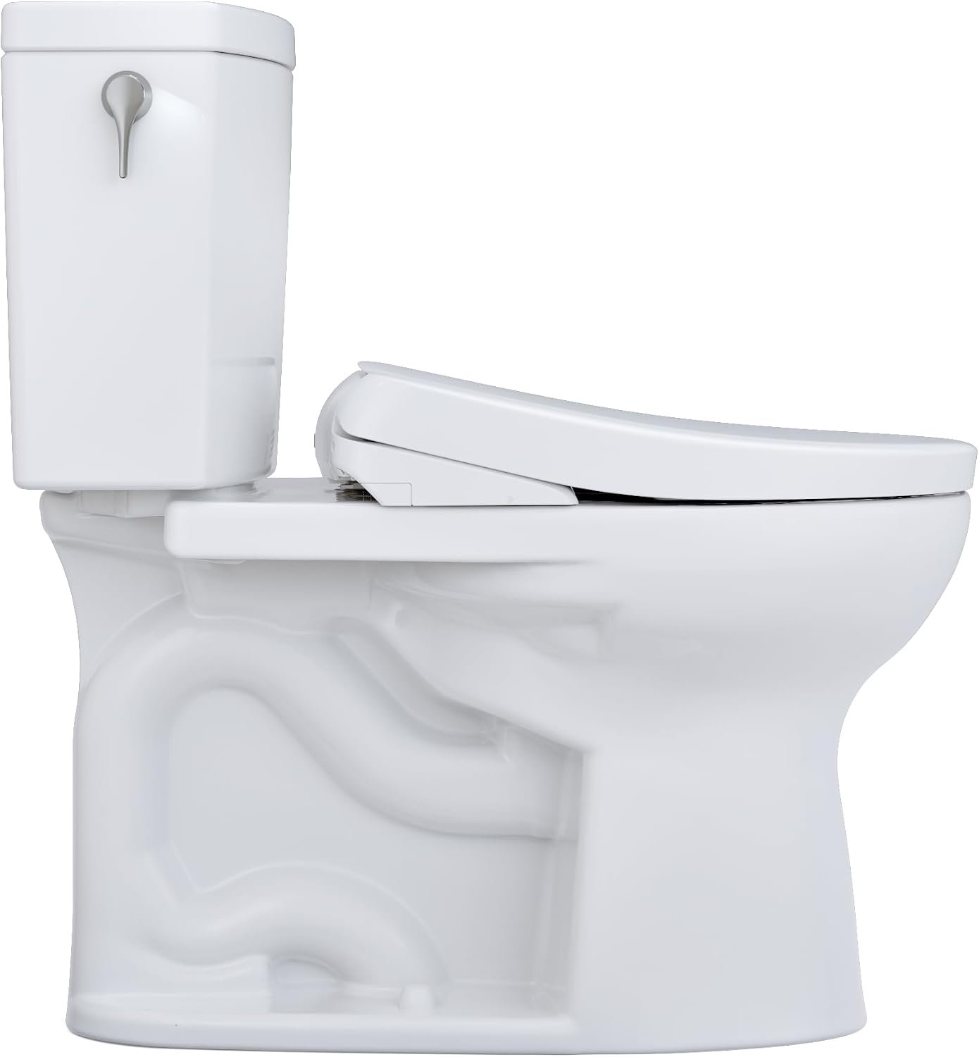 TOTO® WASHLET®+ Drake® II 1G® Two-Piece Elongated 1.0 GPF Toilet with Auto Flush WASHLET®+ S7A Contemporary Bidet Seat, Cotton White - MW4544736CUFGA#01