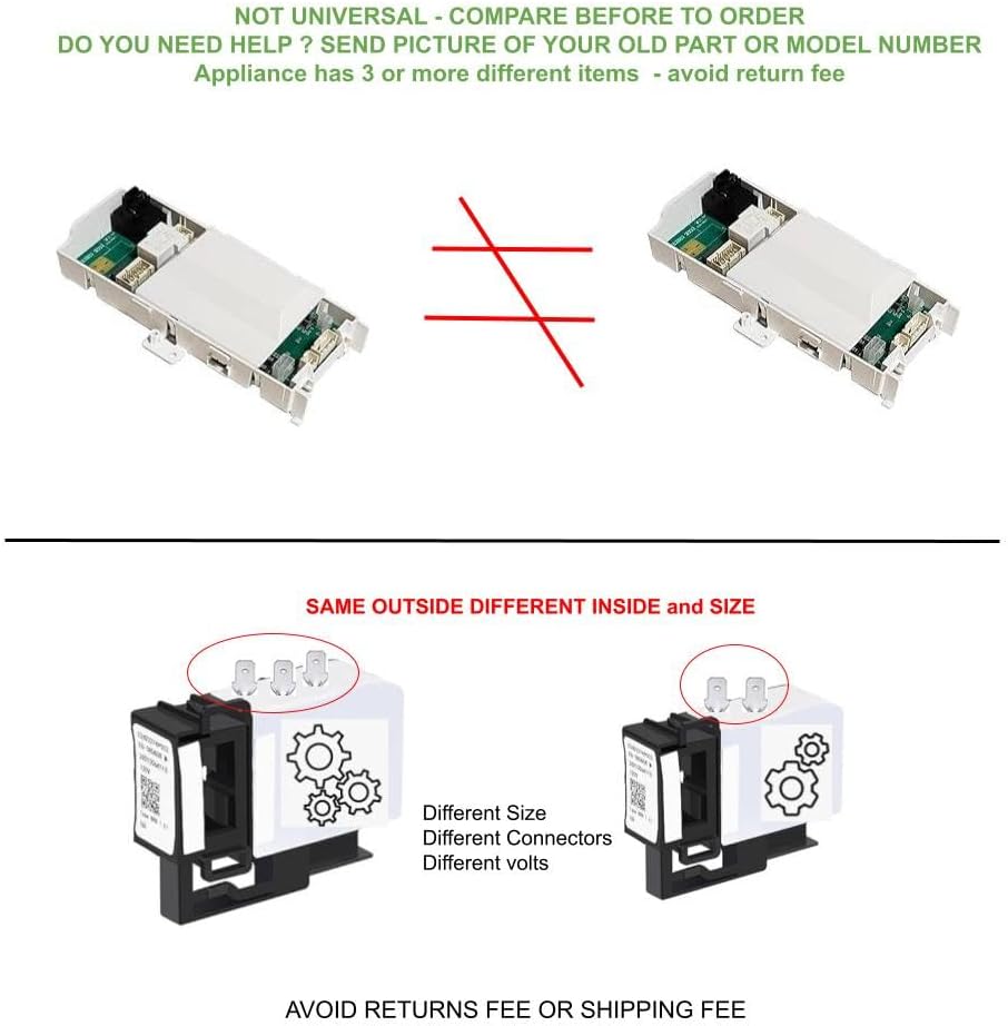 8559824 Compatible with Whirlpool Kenmore Dishwasher Control Board fits old # 8559824 8559825 8562996, 8575276 REV A V C D E F