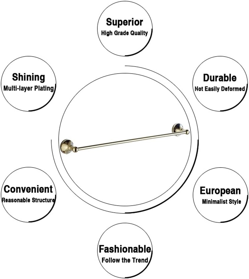 Gold Double Towel Rail Holder for Bathroom and Kitchen Antique Bronze Brass Chrome Towel Rack for Hotel Toilet