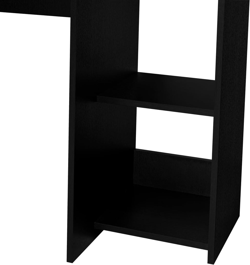 Tuhome Versalles Writing Desk with Two Superior Shelves, Five Side Open Storage Compartments, Space-Saving Modern Workstation Design for Studios and Offices, Ideal for Organization, Books