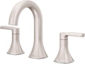 Pfister Vaneri 2-Handle Widespread Bathroom Sink Faucet 3-Hole NSF Certified Spot Defense Brushed Nickel Finish with Push & Seal Drain TiteSeal Technology LF049VRIGS