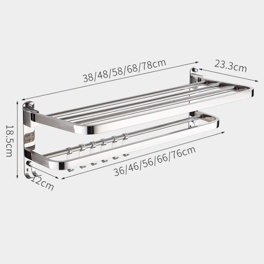 Universal Bathroom Shelf Suction Cup Towel Bar Rack Bracket Rack Storage Rack Double Towel Bar Bathroom Wall Mount Towel Bar Stainless Steel Chrome Polished Hotel Bathroo