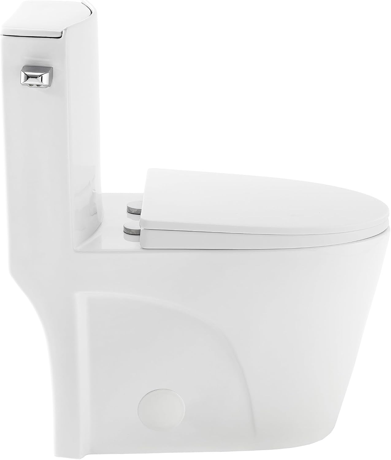 St. Tropez One-Piece 10' Rough-in 1.28 GPF Left Flush Elongated Toilet in Glossy White