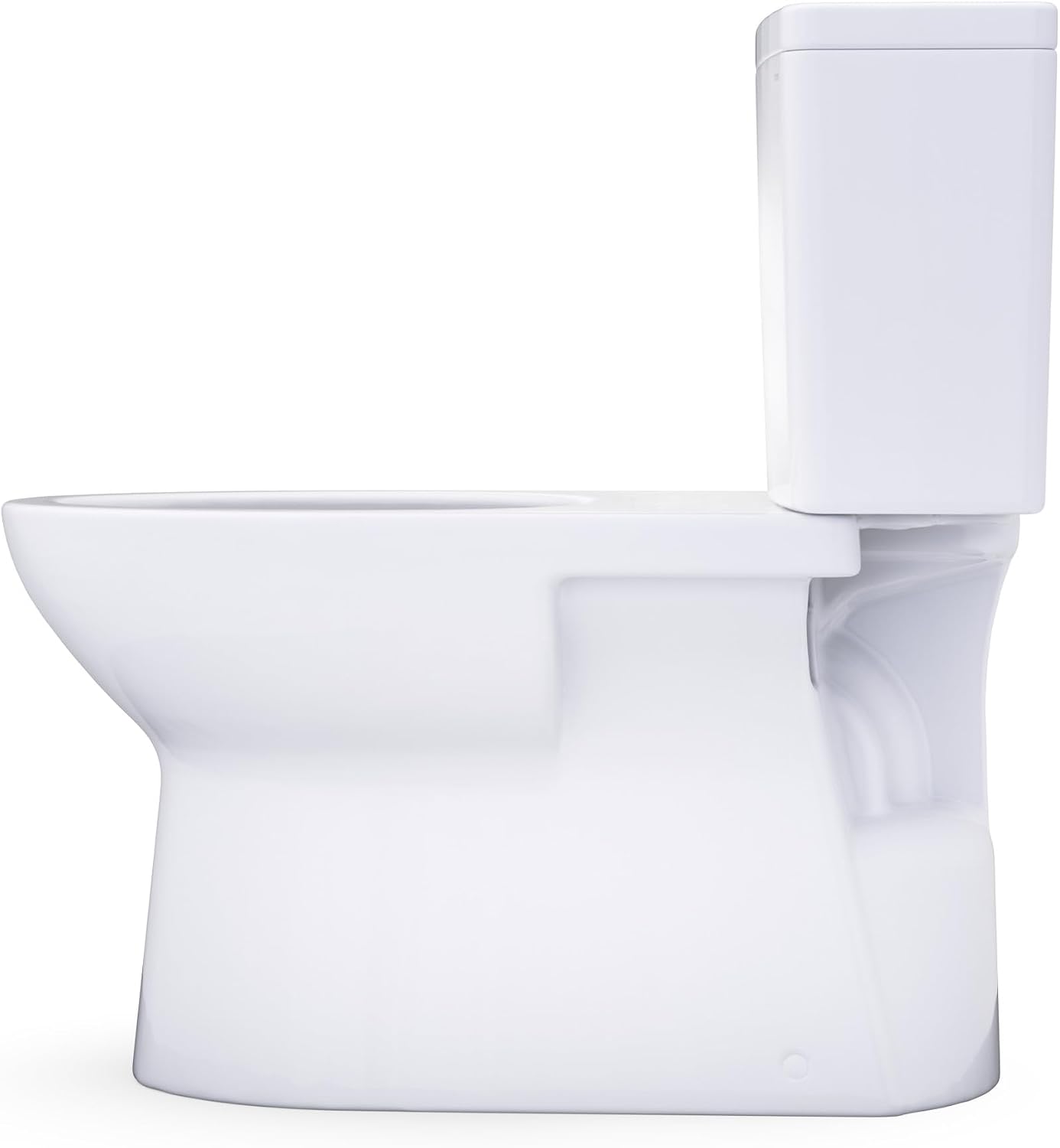 TOTO® Glaston™ 1G® Two-Piece Elongated 1.0 GPF Universal Height Toilet with CEFIONTECT®, Cotton White - CST472CUFG#01