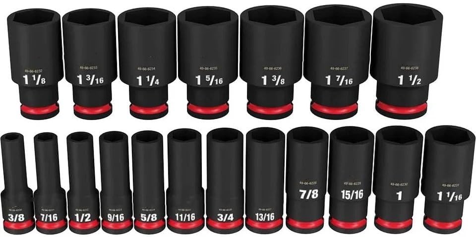 19PC 49-66-7012 for Milwaukee 1/2' Impact Duty Drive Hex Socket Set