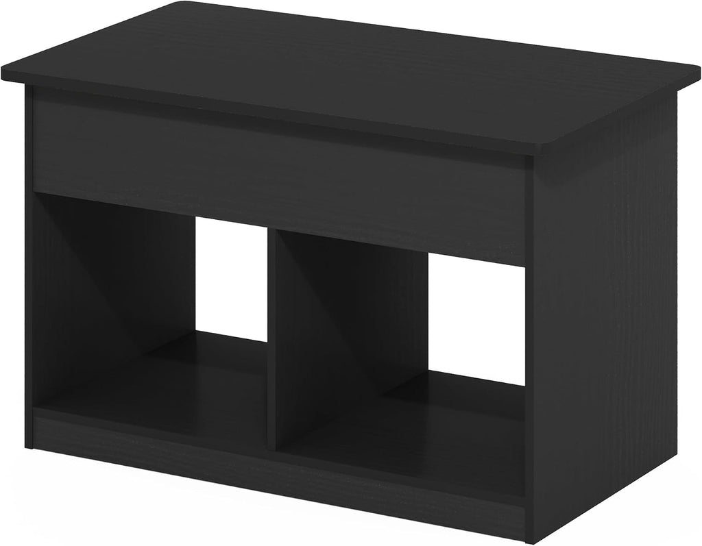 Furinno Jensen Lift Top Coffee Table with Storage Shelf and Hidden Compartment, for Living Room, Dark Americano