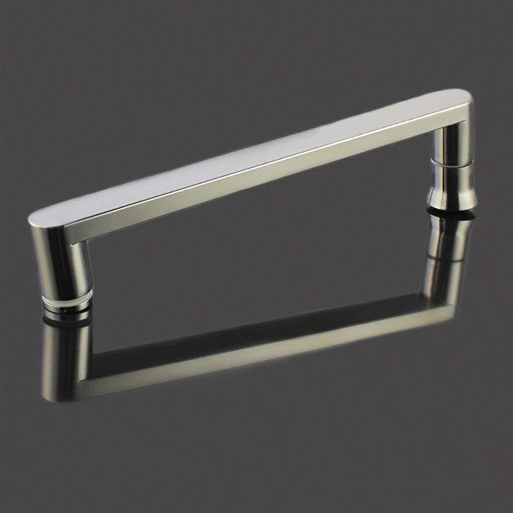 Shower door handles,Fashion Shower Door Handle Pull T Bar Door Lever Hardware Replacement Set | Bathroom Door Knobs for Interior Glass Doors | Polished Chrome Towel Bar Stainless Steel ( Color : Chrom