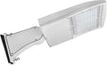 480V LED Parking Lot Light, 80W/100W/150W Wattage Selectable, 21,000LM 5000K White Housing Shoebox Pole Light, 277–480V High Voltage, Surge Protection, UL Listed, Commercial Area Street Lighting