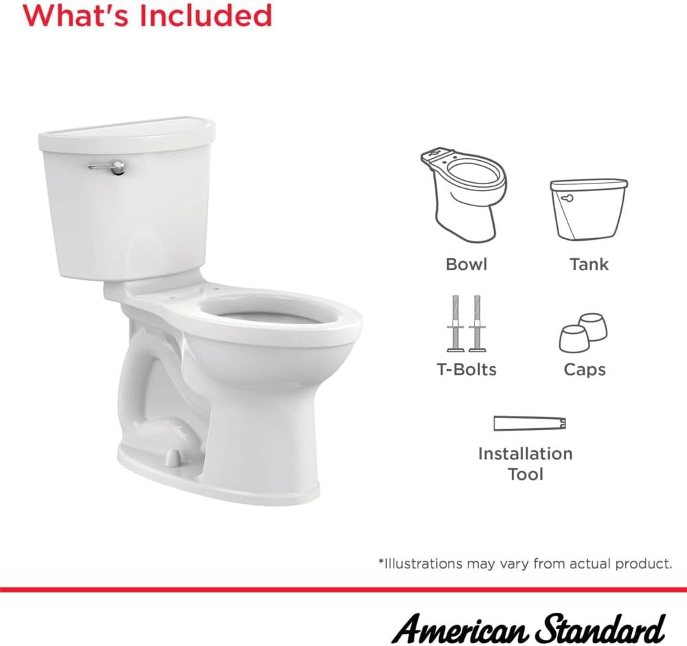 American Standard 211AA104.020 Champion PRO Two-Piece Toilet, Elongated Front, Chair Height, White, 1.28 gpf
