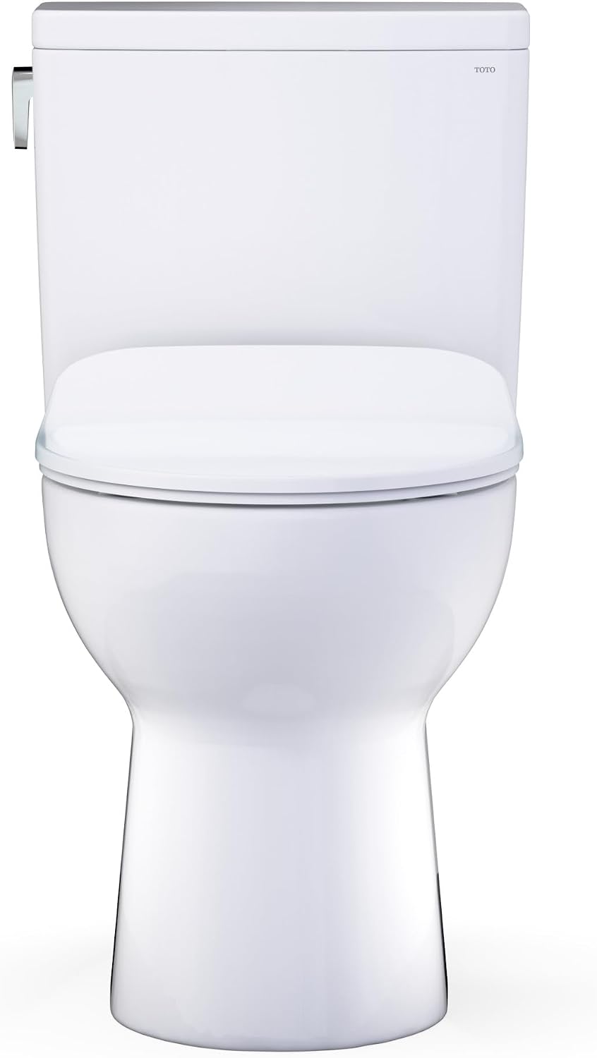 TOTO® Glaston™ 1G® Two-Piece Elongated 1.0 GPF WASHLET®+ and Auto Flush Ready Universal Height Toilet with CEFIONTECT® and SS234 SoftClose® Seat, Cotton White - MS472234CUFG#01