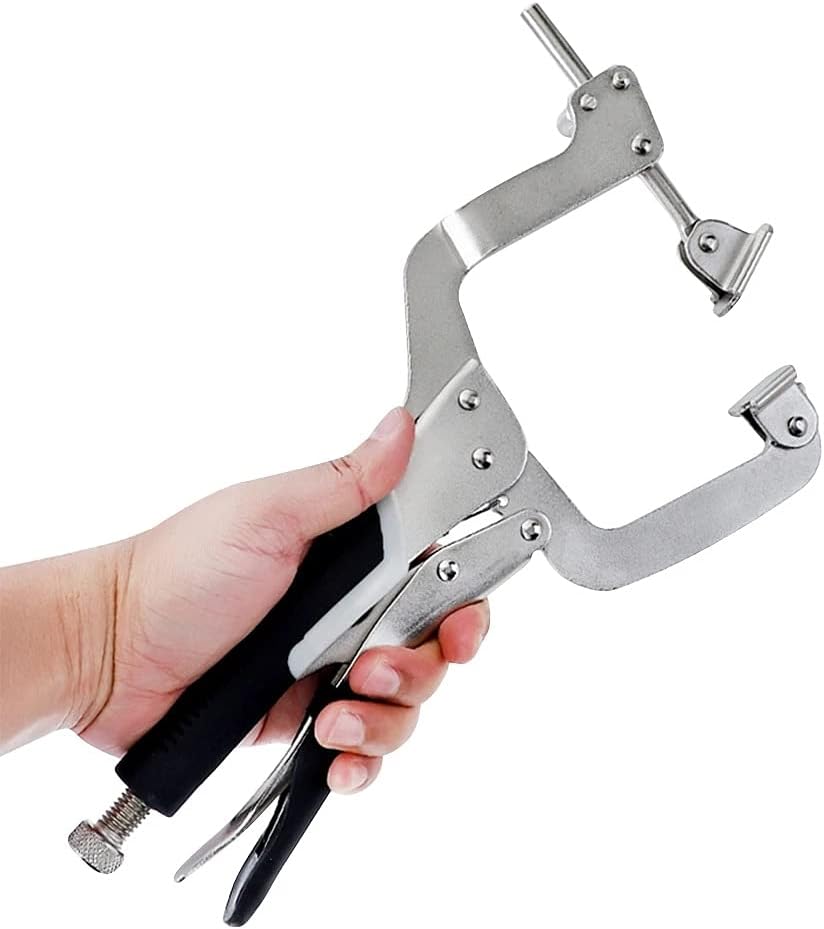 2 In 1 12inch Locking Plier Rustproof Face Clamp Multifunctional Practical Woodworking Tool Fixing C Type Vise Grip