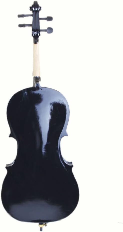 Full Size Cello Kit, Acoustic Cello Instrument for Adults,Beginners,Students,Complete Cello 4/4 Set with Portable Bag, Bow, Rosin (Black)